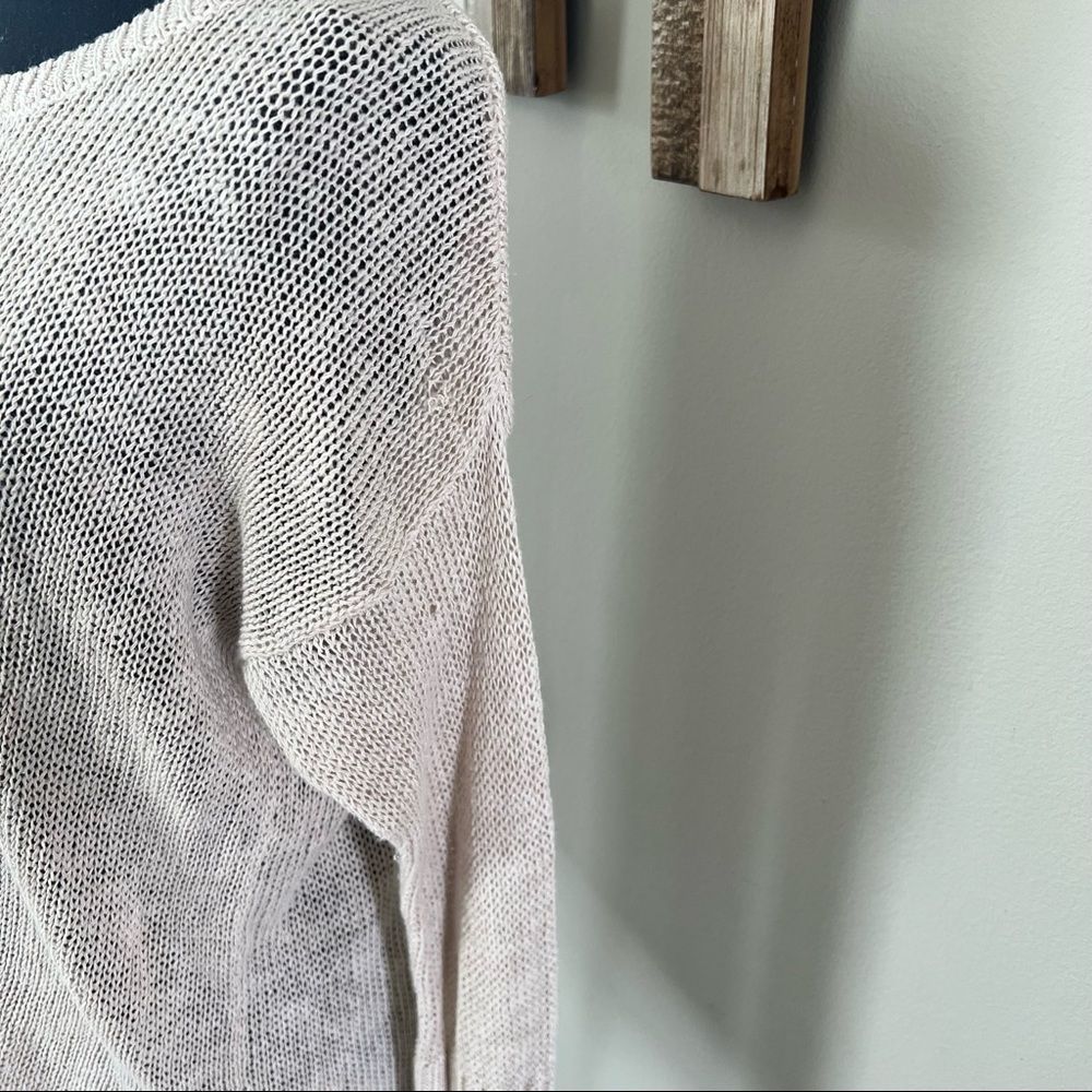 Anthropologie Linen Blend Sparrow Sweater Oatmeal XS Large knit - Picture 4 of 14